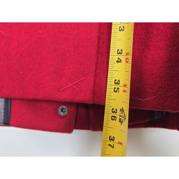 Calvin Klein Coat Womens 6 Red Wool Blend Long Overcoat Holiday Winter Belted - Picture 6 of 8